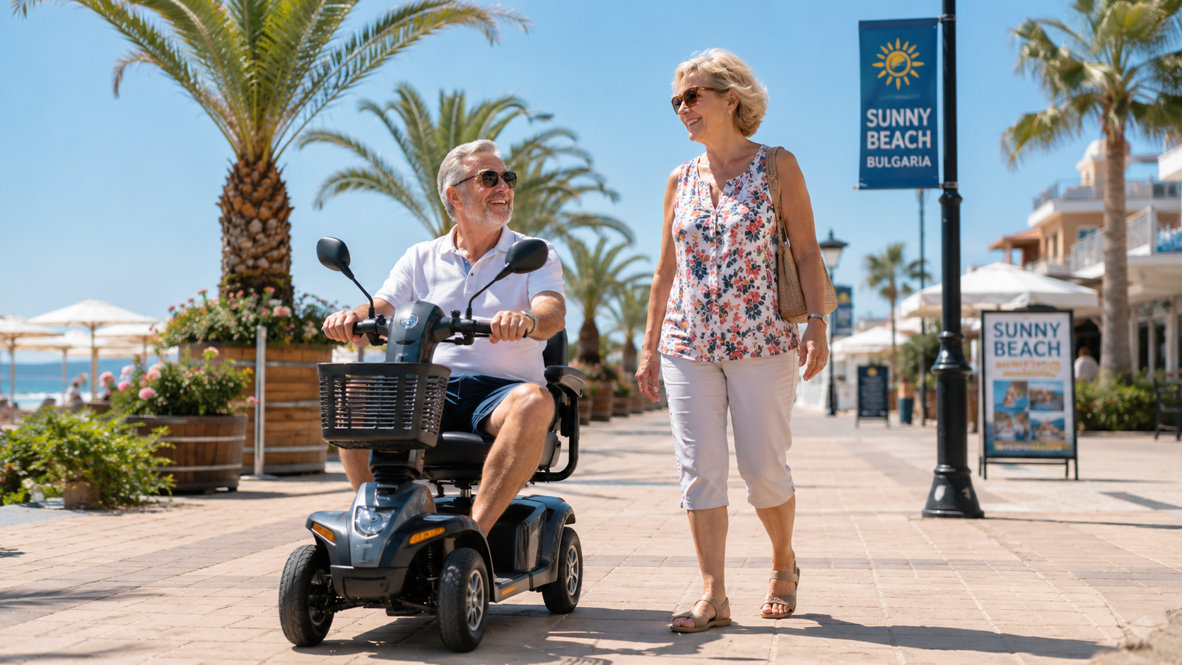 Mobility scooter for hire in Sunny Beach